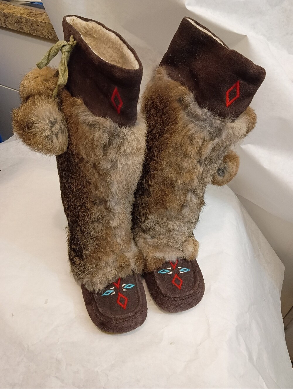Miz Mooz rabbit fur and suede boots 37